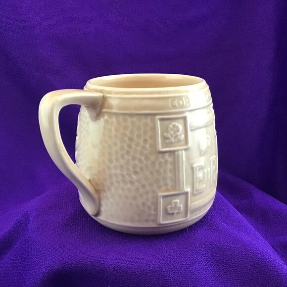 Coronation Cup Queen Elizabeth II Keele Street Pottery KSP Beige June 2nd 1953 - Picture 4 of 12